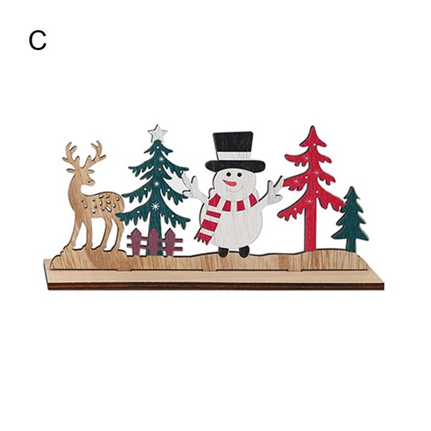 Farfi-Estaca Adorable con forma de Papá Noel, modelo de estaca artesanal de madera de estilo navideño hecho a mano para el hogar