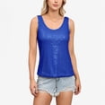 thumbnail image 2 of Women's Sequin Tank Top Sleeveless Scoop Neck Sparkly Party Blouse - Small, Royal Blue, 2 of 6