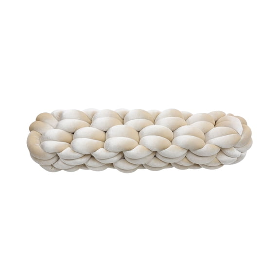 Hand-Knotted Long Throw Pillow, Decorative Bolster Cushion for Sofa, Bed and Lumbar Support