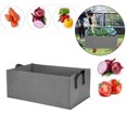 thumbnail image 3 of 1-Pack Grow Bags, 10 Gallon Heavy Duty 300G Thickened Nonwoven Fabric Raised Garden Bed Square Flower Planter Containers for Carrot Onion,Flowers,Fruit/Growing Pots with Handles, 23.6x11.8x7.9in, 3 of 8