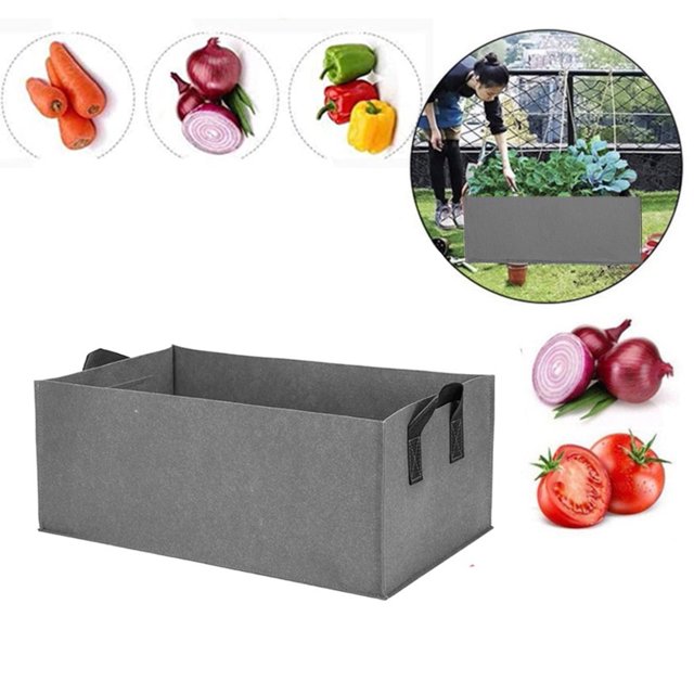 JilgTeok 5 Packs Fabric Garden Bed Rectangular Garden Growing Bag Plants Bags Reusable Square Planting Container for Vegetable Flower Planting Clearance