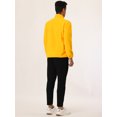 thumbnail image 4 of Chaqueta de forro polar con cremallera completa para hombre, manga larga, cuello alto suave, abrigo de invierno para exteriores con bolsillos Amarillo M, 4 of 5