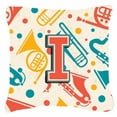 thumbnail image 6 of Carolines Treasures CJ2001-PW-Parent Letter Retro Teal Orange Musical Instruments Initial Canvas Fabric Decorative, 6 of 7