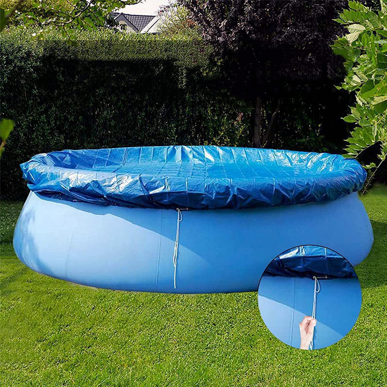 Round Pool Cover Protector 6ft Foot Above Ground Blue Protection Swimming Pool Love Type Anti-Evaporation and Swimming Pool Insulation Film 183X183CM
