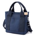 thumbnail image 1 of Bolso de mano pequeño con cremallera Bolso de mano para mujer Bolso bandolera de lona Bolso de hombro Bolso tipo cartera Bolso tipo mensajero Bolso de mano para mujer，Azul oscuro, 1 of 7