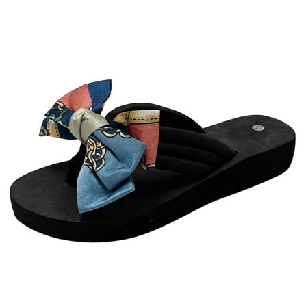 

Youmylove Women Slippers Shoes Flat Slippers Fashion Butterfly Flip Flops Bohemian Beach Slippers Comfort Cozy Leisure Daily Walking