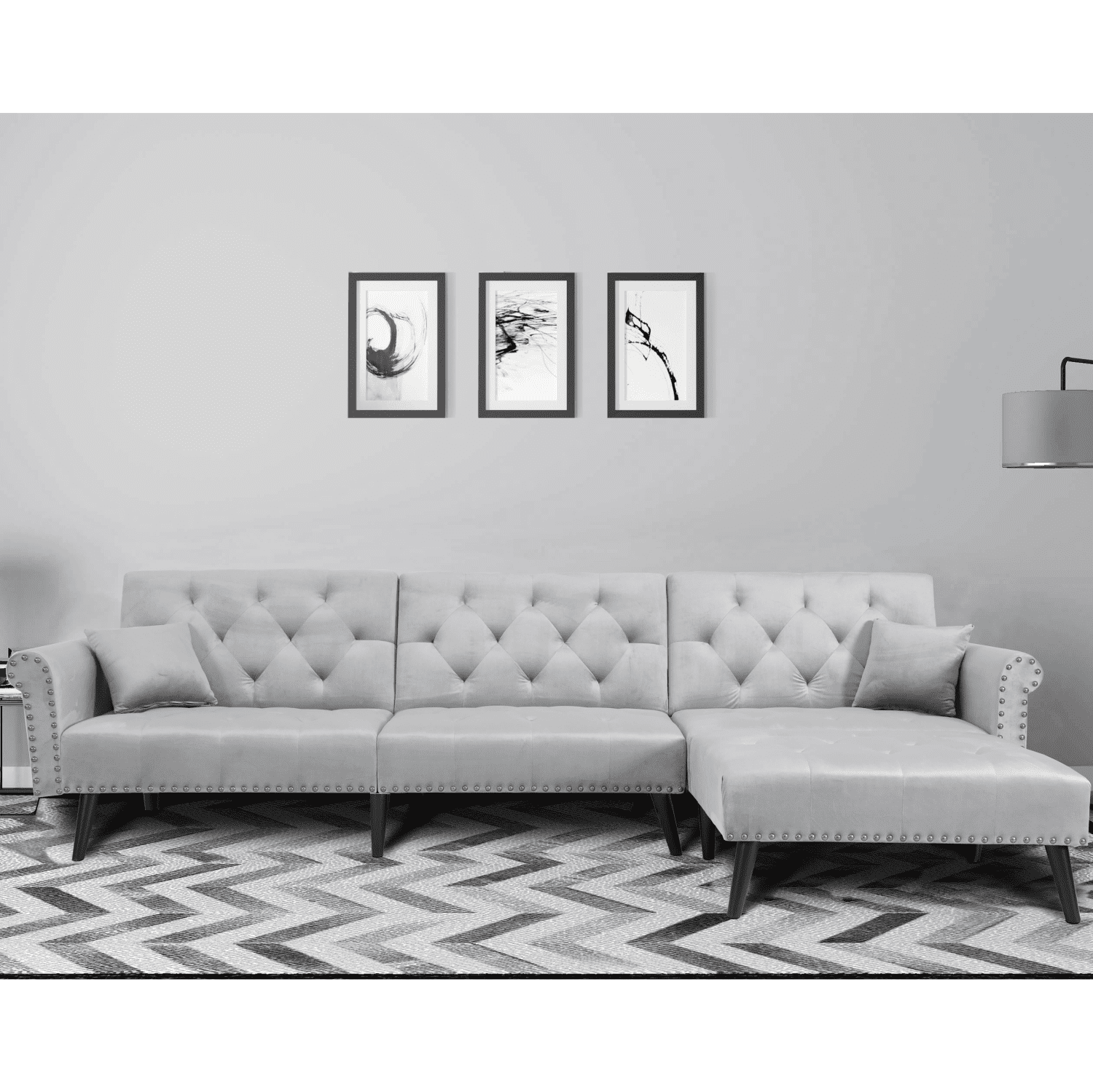 Lowestbest Sectional Couch with Chaise Lounge, L-Shaped Reversible