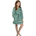 thumbnail image 2 of Harry Potter Girls' Hogwarts Houses Hooded Robe Striped Fleece Bathrobe - Gryffindor Slytherin Hufflepuff Ravenclaw, 2 of 6