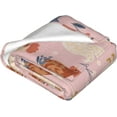 thumbnail image 2 of Pink Floral Chicken Blanket, Soft Warm Bed Bedding Throw Blankets for Couch Bedroom Sofa Office, All Season Cozy Flannel Plush Blanket Gifts for Adults, 60"X50", 2 of 6