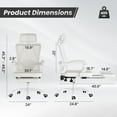 thumbnail image 2 of Farini Ergonomic Office Chair with Footrest, Mesh Office Desk Chair with Headrest, High Back Computer Chair with Adjustable Lumbar Support for Home Office Study Room Bedroom, White & Beige, 2 of 8
