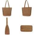 thumbnail image 2 of Kukuzhu Womens Large Straw Beach Tote Bag Handmade Woven Shoulder Bag Handbag Purse for Summer, 2 of 6