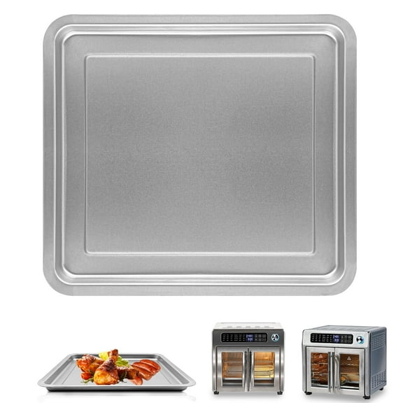 Air Fryer Pan for 26 QT Extra Large Air Fryer, 12.5''×11.3'' Stainless Steel Air Fryer Accessories Grill Pan Grill Plate Crisper Plate Replacement Parts Rack