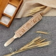 thumbnail image 5 of Wooden Rolling Pins with Flower Embossing, Snowflake Embossed Natural Wood Carved Engraved Rolling Pin for Baking Embossed Cookies, Rolling Pin for Christmas (14 inch), 5 of 10