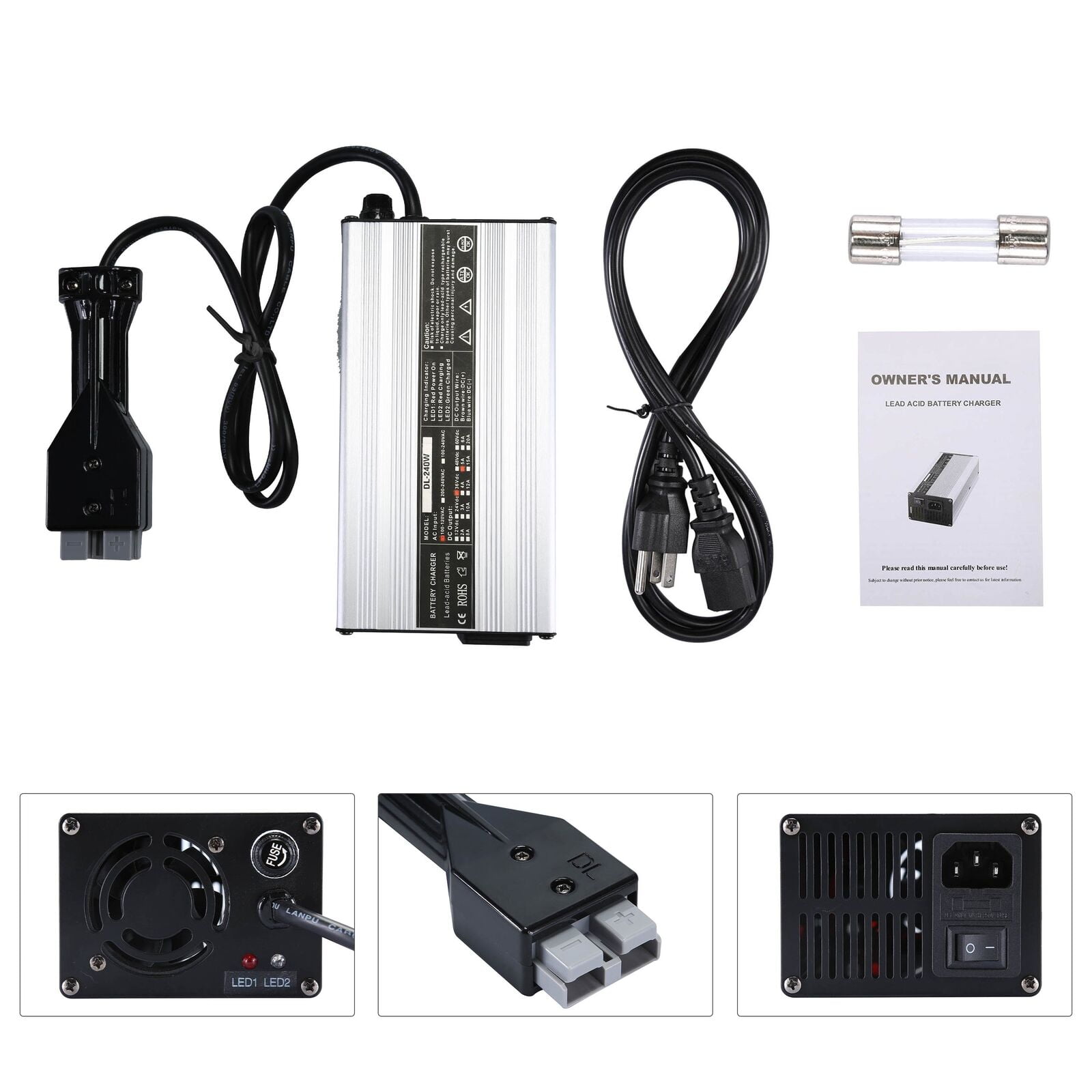 PET-U 36 Volt 5 Amp Golf Cart Battery Charger with SB50 Plug Replacement for EZGO Club Car Star DS TXT Marathon