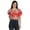 Red, variant on Moomaya Elegant Round Neck Top For Womens Casual Balloon Sleeves Printed Summer Crop Top