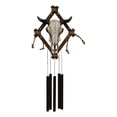 thumbnail image 2 of Country Rustic Western Bison Bull Skull On Branchwood Decorative Wind Chime, 2 of 5