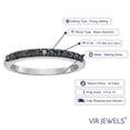 thumbnail image 4 of Vir Jewels 1/5 CTTW Black Diamond Wedding Band for Women in .925 Sterling Silver Prong Round, 4 of 8