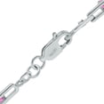 thumbnail image 4 of SZUL Women's Pink Topaz and Natural Diamond Double Bar Link Bracelet in .925 Sterling Silver, 4 of 7
