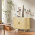thumbnail image 6 of MARNUR Sideboard Buffet Cabinet 40" Storage Cabinet with 2 Sliding Tambour Doors, Adjustable Shelves for Office Bedroom Hallway Entryway, Oak, 6 of 11