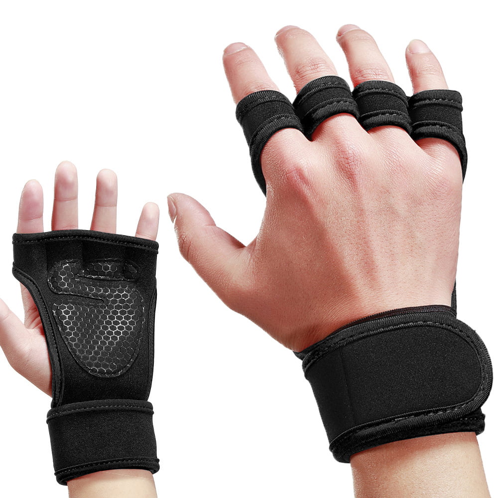 Fitness Gloves Hand Palm Protector With Wrist Wrap Support Weight Lifting Glove 