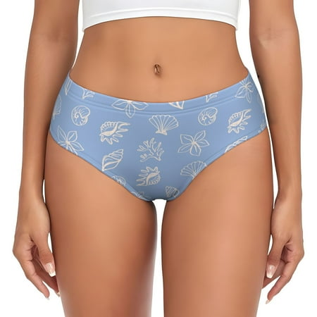 Womens Underwear - Sea shell ocean beach No Show Seamless Underwear for Women  Soft Stretch Womens Panties  Hipster Ladies Panties Bikini Underwear Briefs