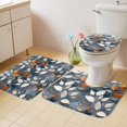 thumbnail image 4 of Abstract Leaf Bathroom Rugs Set Silhouette Gold White Leaves Non Slip Absorbent Soft Bath Mats 3 Piece Set with Bathroom Rug, U-Shaped Floor Mat, Toilet Seat Cover Large Size, 4 of 9