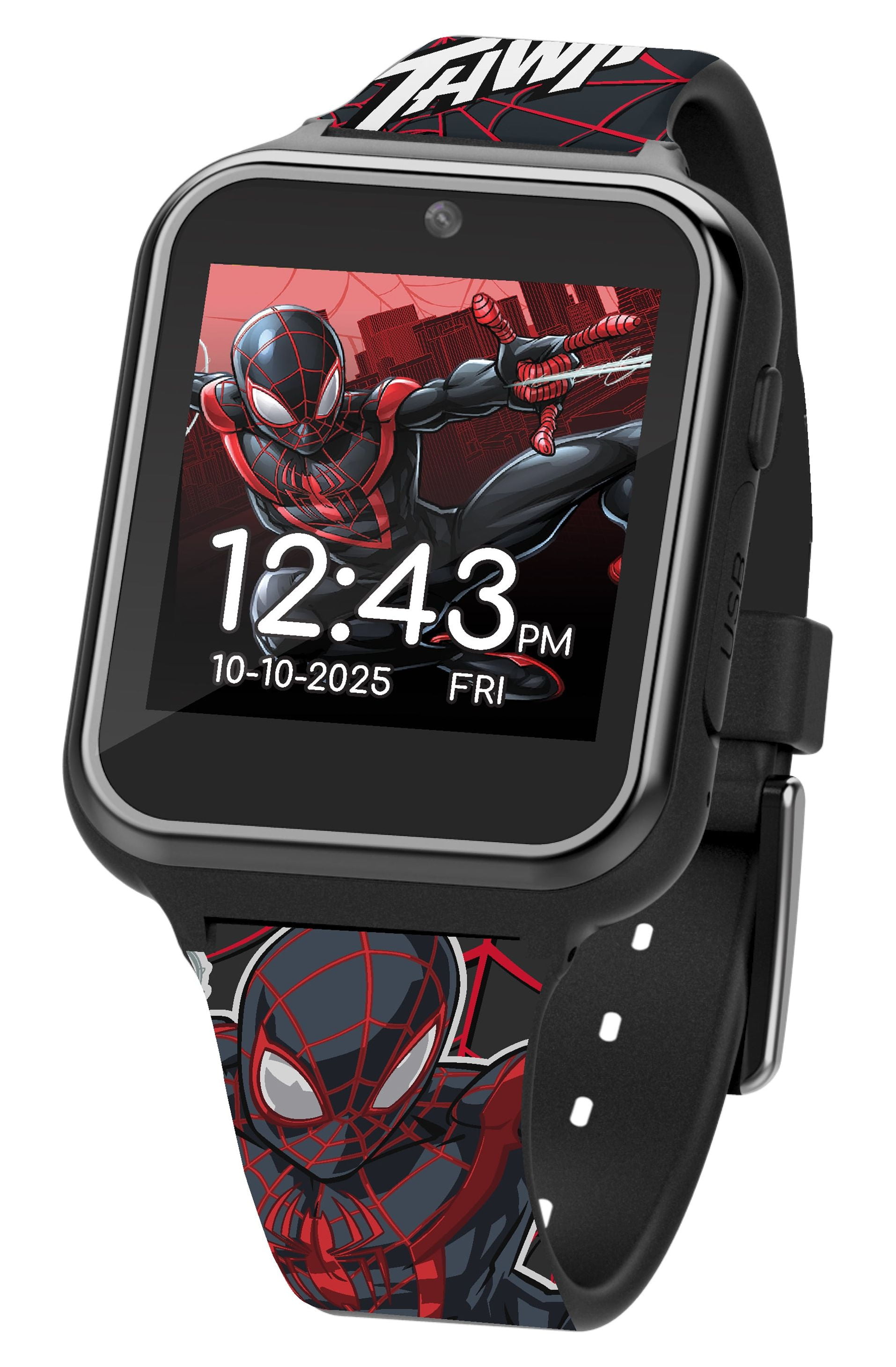 Marvel Spider-Man "Spider-Verse" Unisex Child iTime Interactive Smart Watch with Silicone Strap (SPD4664WMC)
