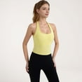 thumbnail image 3 of Women's Halter Neck Cropped Tank Top with Built-In Bra and Stretch Fabric for Workout or Casual Wear - X Large, Yellow, 3 of 7
