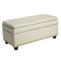 BrylaneHome 400 Lbs. Weight Capacity Extra Wide Studded Ottoman