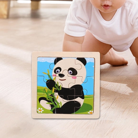 Rompecabezas de madera coloridos Yotijar juguetes de aprendizaje Montessori con Animal panda