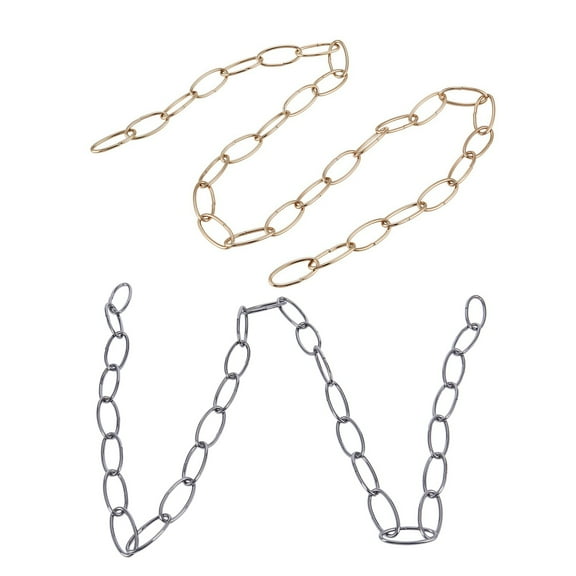 2x 1M Heavy Duty Chain for Vintage Chandelier Hanging Lamp,Pearl Black & French Gold