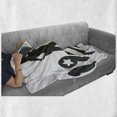 thumbnail image 6 of 70s Party Soft Flannel Fleece Throw Blanket, Retro Seventies Woman Silhouette with Stars Dancing Fashion Youth Design, Cozy Plush for Indoor and Outdoor Use, 50" x 60", Black and White, by Ambesonne, 6 of 6