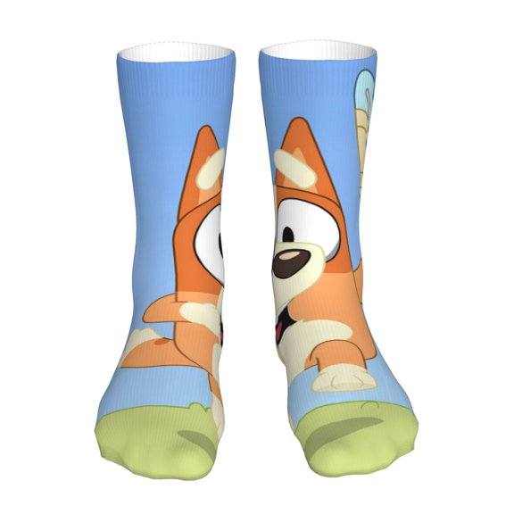 Saiise Bluey Funny Socks Men Women Adults Novelty Graphic Crew Tube Socks Crazy Design Casual Dress Socks for Sports,Running,Travel
