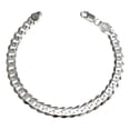 thumbnail image 1 of JOYARIS Esclava Gruesa Pulsera Hombre Cubana Barbada Plata 925 7.5mm Talla Largo/Ancho: 21 cm x 7.5 mm PT-0000579, 1 of 4