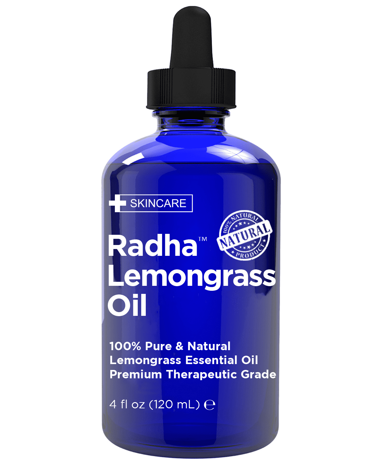 Radha Beauty - Lemongrass Essential Oil 4oz 100% Pure & Natural Therapeutic Grade Aromatherapy Oil for Diffuser, Soap, Bath Bombs, Candles