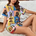 thumbnail image 4 of Wukai funny dogs Women's Pajama Set - Short-Sleeve Top and Shorts with Elastic Waistband and Pockets for Loungewear, Yoga, and Casual Wear-Medium, 4 of 6