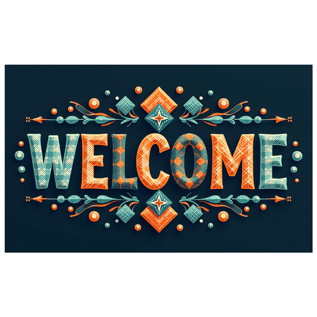 Welcome Backdrop Decorative Banner Event Background Sign Display Ceremony Party Office Festival Decor Design Artistic Colorful Promotional Wall Hanging