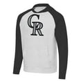 thumbnail image 2 of Men's Antigua Black/Heather Gray Colorado Rockies Urgent Pullover Hoodie, 2 of 3