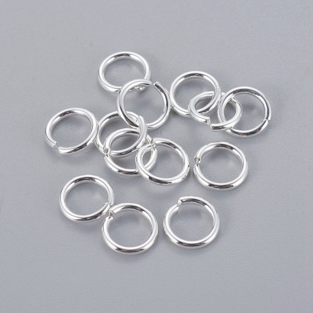 500pcs 304 Stainless Steel Open Jump Rings Round Silver Color Plated 8x1.2mm Inner Diameter: 5.7mm
