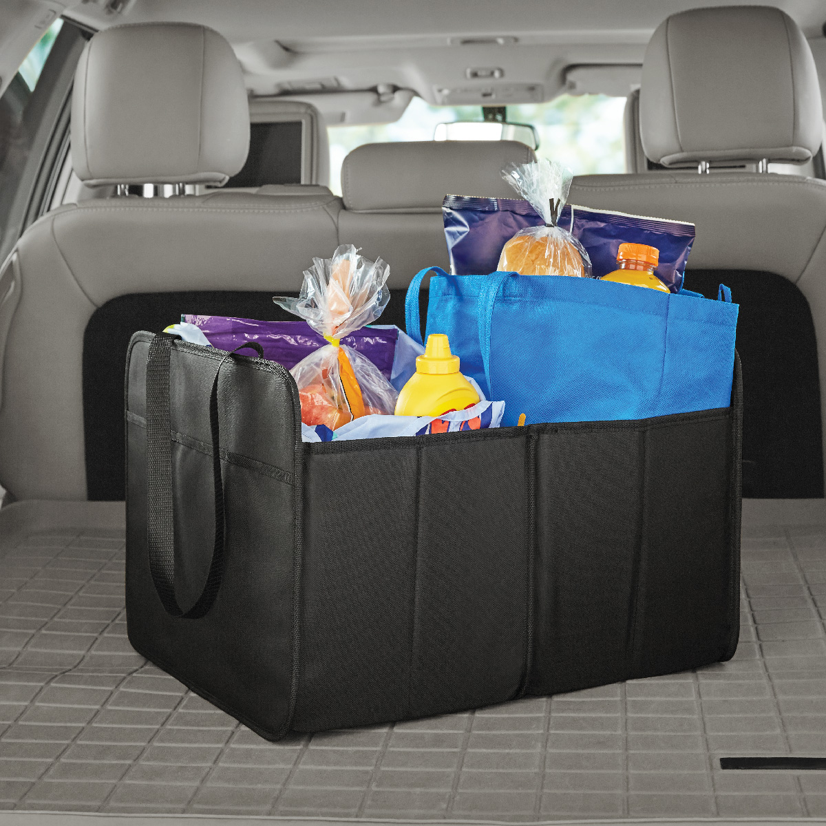 Auto Drive Black Color HardSided Collapsible Trunk Organizer. Fits