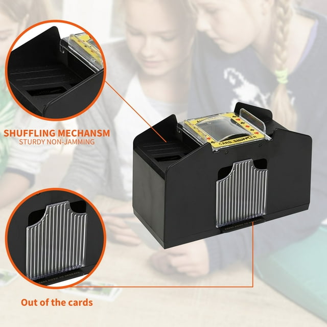 Peggybuy 1-6 Decks Automatic Card Shuffler USB Battery-Operated Shuffler for Card Games