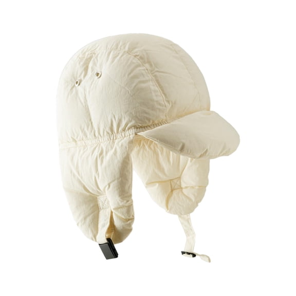 yuksok Hat with Earflaps Ear Protection Baseball Cap Fashionable Warm Hat with Peak Beige