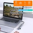 thumbnail image 4 of Concentrador USB tipo C 3,0, concentrador USB-A, divisor de 7 puertos USB 3,0/2,0 con USB-C, transmisión de datos de alta velocidad de 5 Gbps para PC, portátil y Macbook, 4 of 5