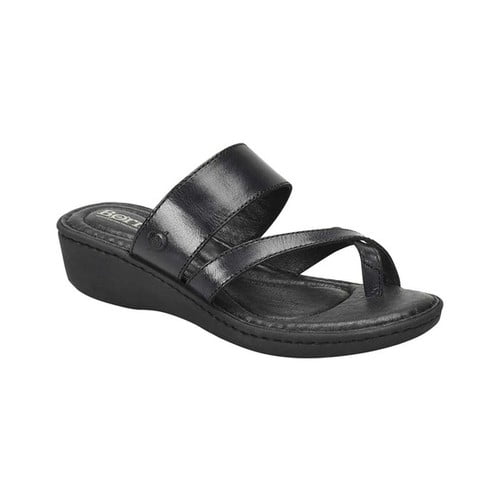 Born - Born Womens Siene Leather Thong Wedge Sandals - Walmart.com ...