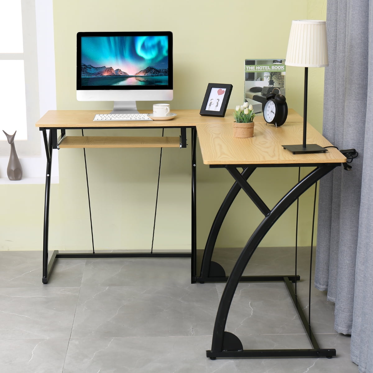Costway LShaped Home Office Corner Desk Computer PC Laptop Table