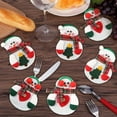 thumbnail image 1 of Cubiertos de Navidad, 6 piezas lindo muñeco de nieve cuchara cuchillo tenedores bolsa de vajilla, decoración de mesa de cocina para fiesta de cumpleaños de Navidad, 1 of 5