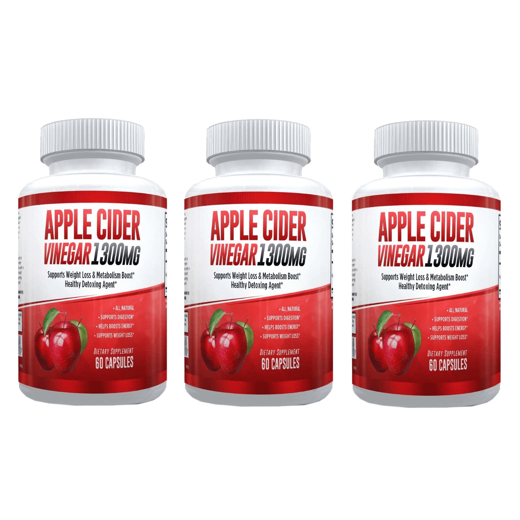 Apple Cider Vinegar Pills Powerful & Potent for Men & Women,1300mg 3