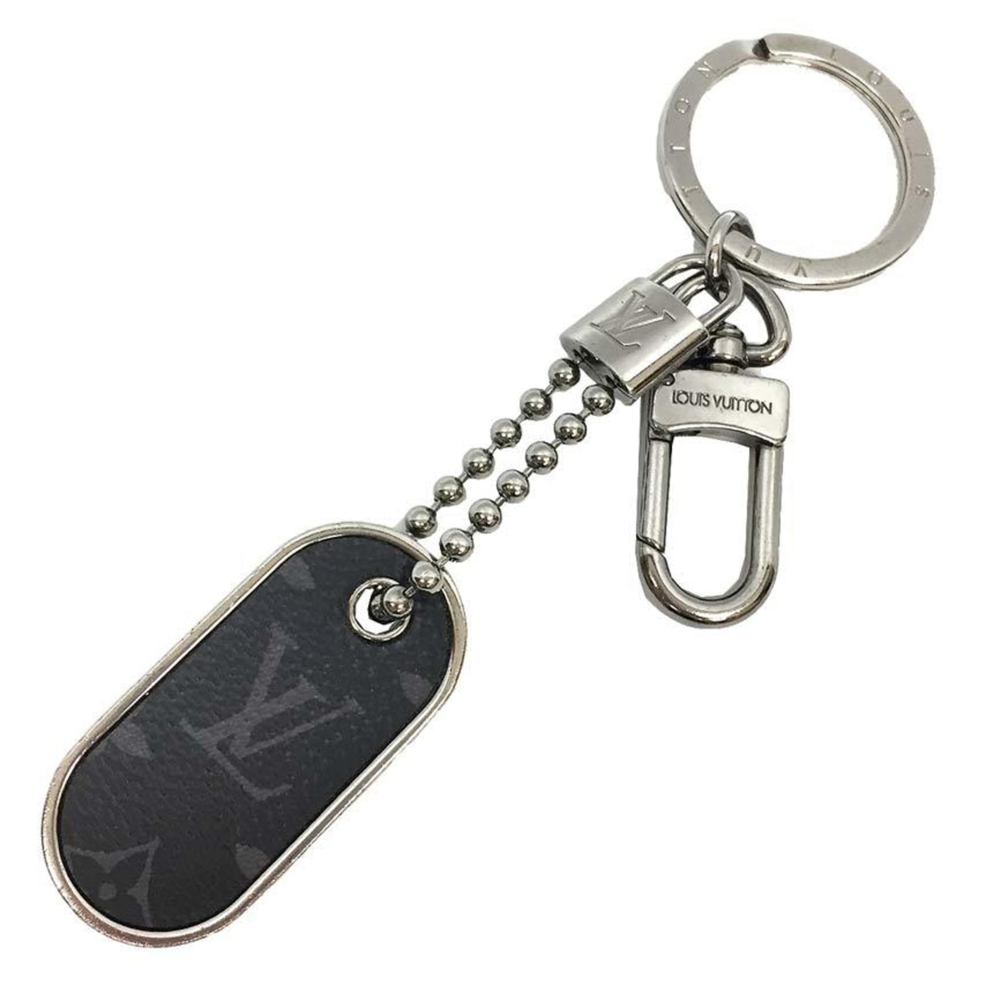Authenticated Used LOUIS VUITTON Louis Vuitton Monogram Eclipse Portocre  Tab ID Keychain Keyring Bag Charm M63618 