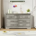 thumbnail image 5 of Holliwill 7 Drawers Dresser for Bedroom, Farmhouse 54" Wide Dresser Wood Chest of Drawers for Living Room, Rustic Grey, 5 of 11