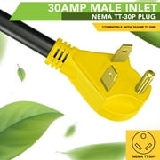 Leisure RV Trailer dogbone power cord plug adapter 30 amp male to 50 amp female locking connector